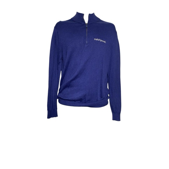 Vineyard Vines Other - Vineyard Vines Blue Cashmere Blend 1/4 Zip Up Pullover Sweater CatchPoint Medium